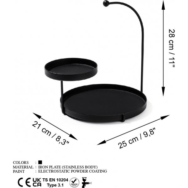 Knidos dekorativ tallerken - Svart Knidos dekorativ tallerken - Svart