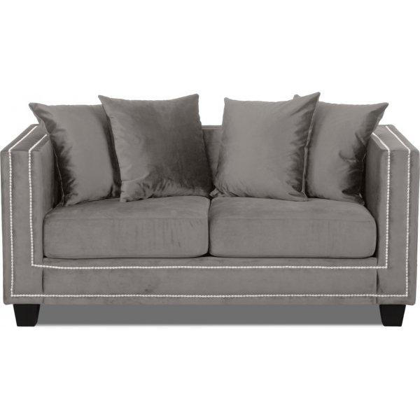 Temple Double Deco 2-seters sofa - Gr bi/slv nagler