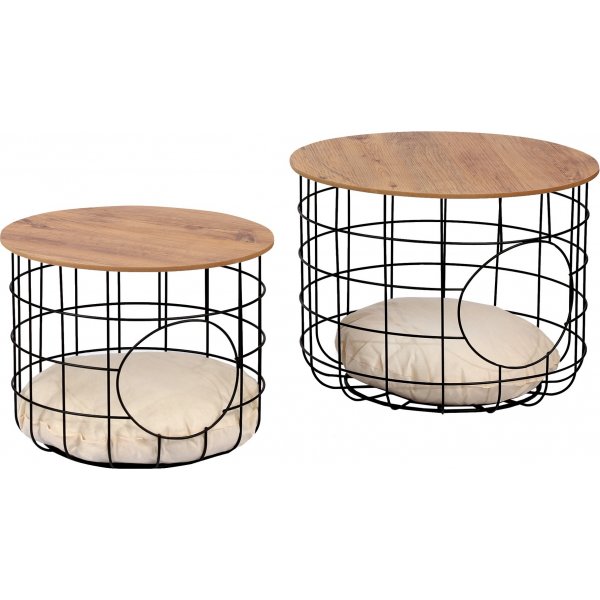 Cat sofabordsett - Furu/svart Cat sofabordsett - Furu/svart