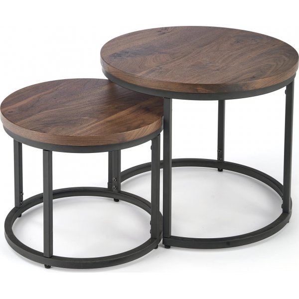 Settbord valnøtt/svart Ø43/53 cm - Tore Settbord valnøtt/svart Ø43/53 cm - Tore