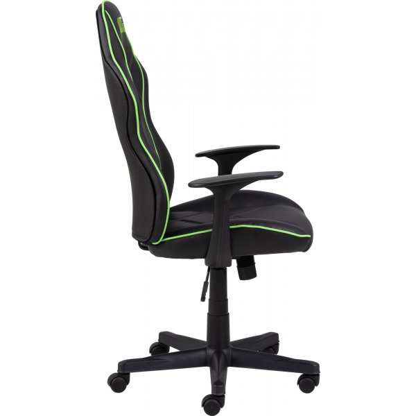 Vayne svart gamingstol med grnne detaljer