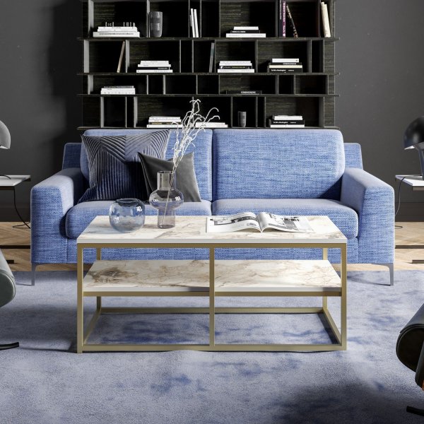 Fortuna salongbord - Gull/hvit