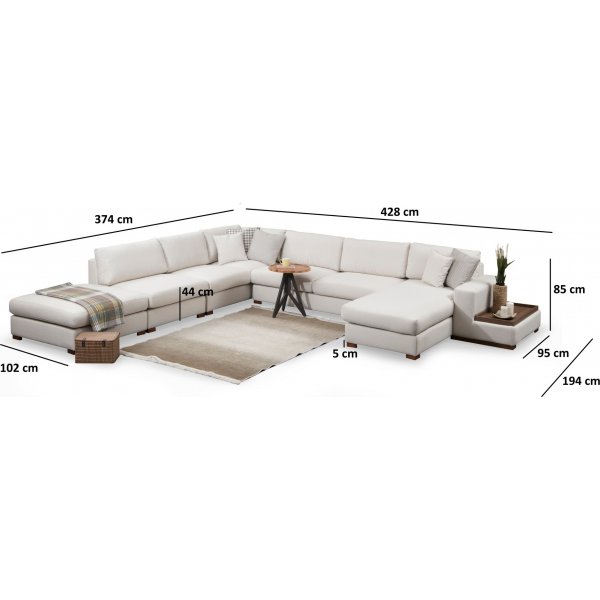 Loke u-sofa - Beige