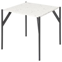 Terrazzo sidebord 50x50 cm - Terrazzo Bianco & understell AIR i svart metall Terrazzo sidebord 50x50 cm - Terrazzo Bianco & understell AIR i svart metall