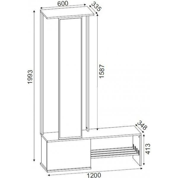 Ponte gangm�bel - Hvit/valn�tt