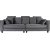 Brandy Lounge - 3,5-seters sofa XL (slvgr flyel)