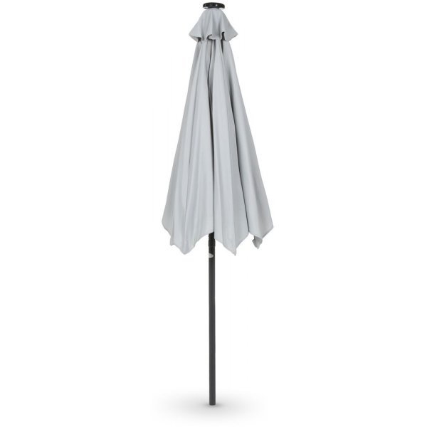 Parasoll Malta med soldrevet LED belysning - Grå/lysegrå Parasoll Malta med soldrevet LED belysning - Grå/lysegrå