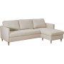 Firenze beige divansofa med treben - vendbar divan