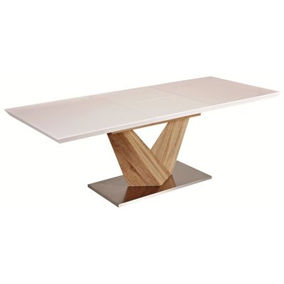 Ravenna uttrekkbart spisebord 90x160-220 cm - Hvit/sonoma eik