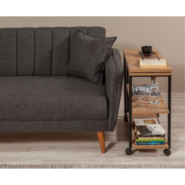 Melin sidebord - Furu/svart