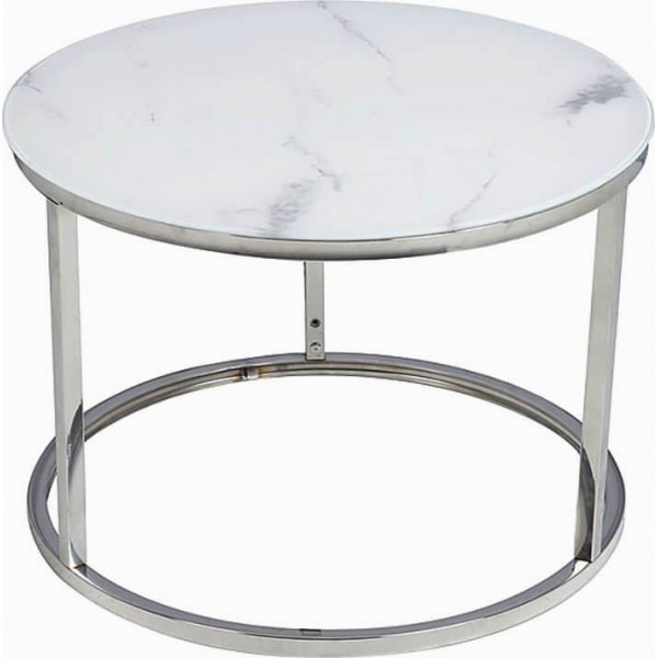 Harrisburg salongbord 80 x 80 cm - Hvit/krom