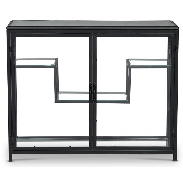 Winchester vitrine skap i plate - Svart metall / Glass + Mbelftter
