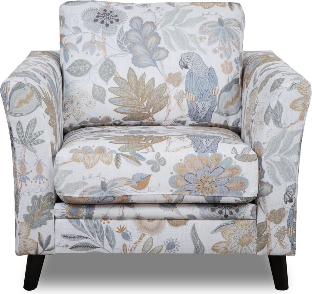 Ekerö lenestol i blomsterstoff - Eden Parrot White - Lenestoler i stoff, Lenestoler