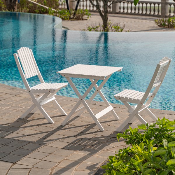 Utend�rs stol Br�nn� hvit