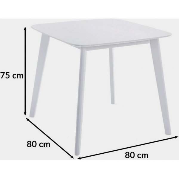 Spisebord Deanna 80 cm - Hvit