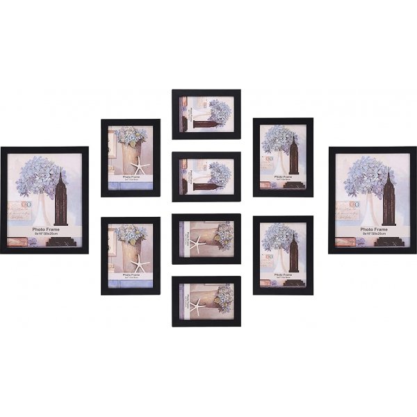 Jasmina fotoramme, 10 stk - Sort