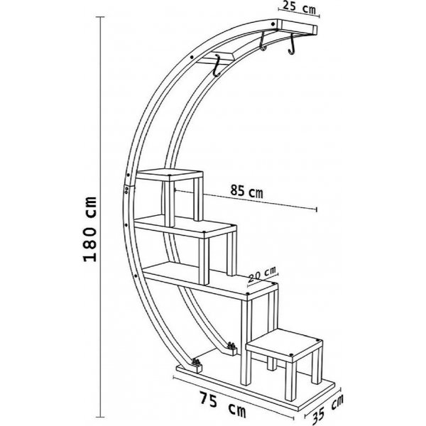 Garden plantehylle - Furu/svart Garden plantehylle - Furu/svart