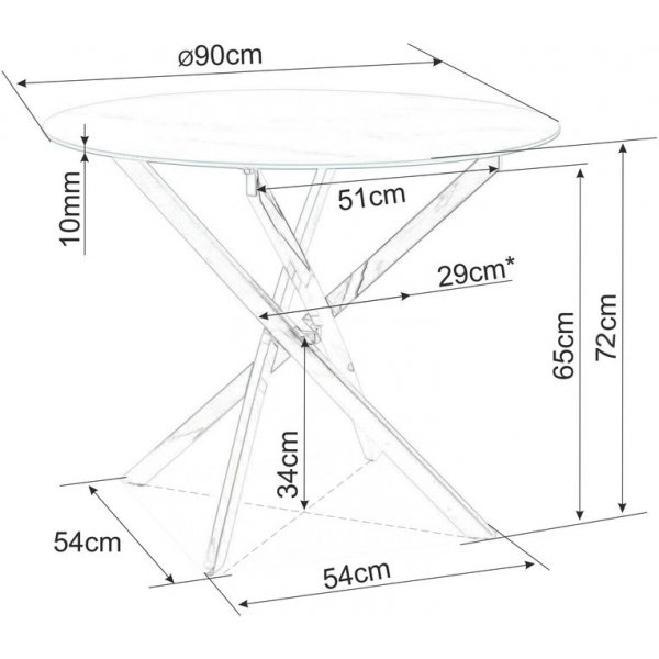 Kafbord Charlotte - Krom