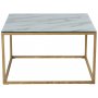 Link salongbord med marmorert glass - 75x75 cm + Flekkfjerner for mbler