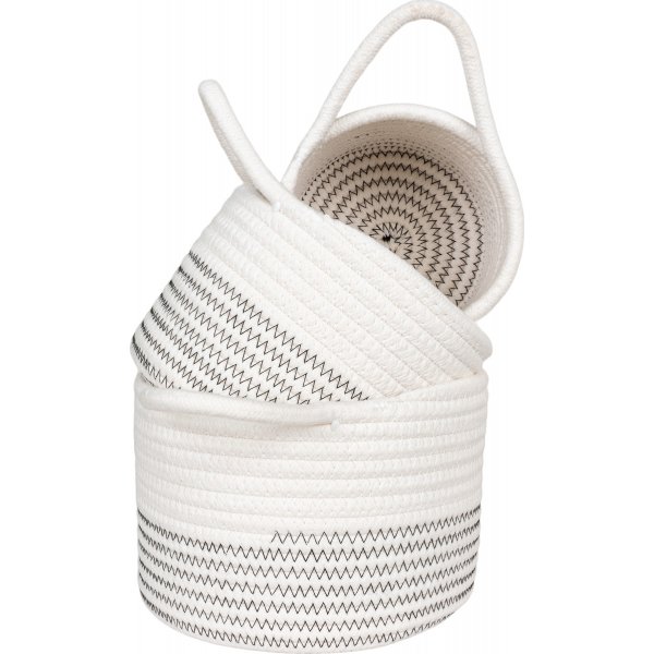 Kurvsett med 3 - Hvit/grå Kurvsett med 3 - Hvit/grå