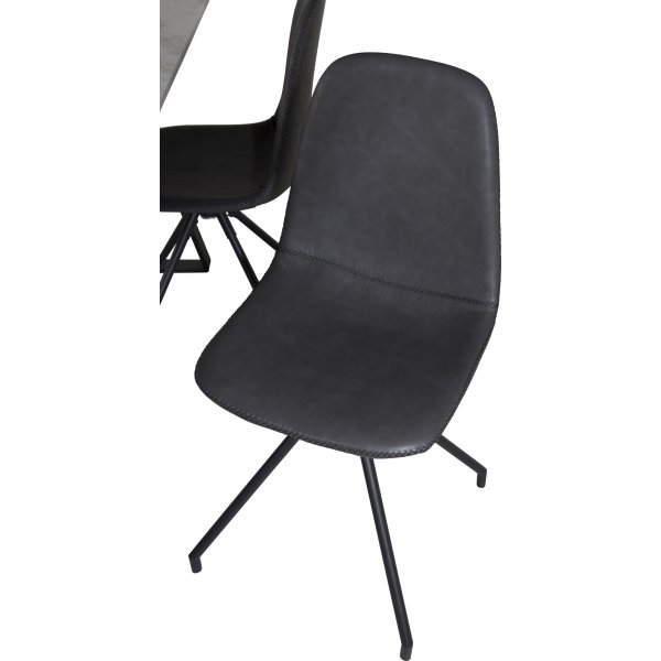 Bridge svingbar spisestol - Sort PU Bridge svingbar spisestol - Sort PU