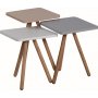 Trippelsett bord 34 x 34 cm - Hvit/cappuccino/gr