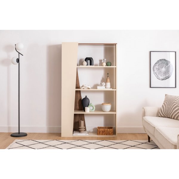 Clark bokhylle - Valnøtt/beige Clark bokhylle - Valnøtt/beige