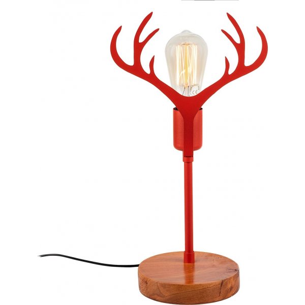 Antler bordlampe - Valnøtt/rød Antler bordlampe - Valnøtt/rød
