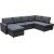 Sovesofa U-modell m�rkegr� - T�rn� + M�belrengj�ring
