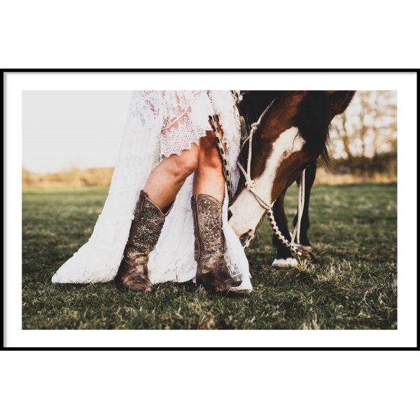 COWBOY BOOTS & HORSE - Plakat 50x70 cm