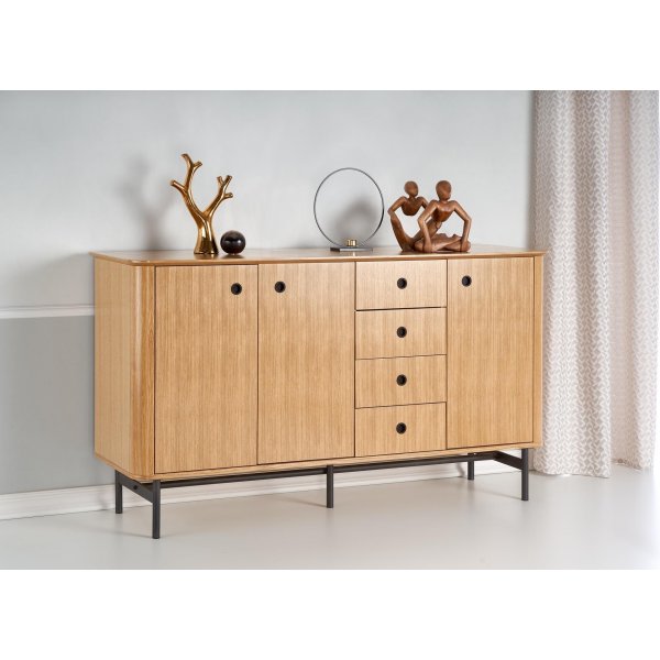 Giga kommode - Eik/sort