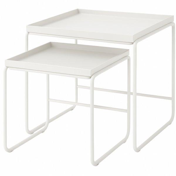 Satsbord Hvitt i Sett med 2 stk bord