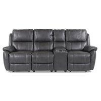 Nyt Hollywood Electric Recliner Sofa (Cinema Sofa) 3-seter med konsoll høyre - Grå Eco-Leather