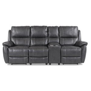 Nyt Hollywood Electric Recliner Sofa (Cinema Sofa) 3-seter med konsoll hyre - Gr Eco-Leather
