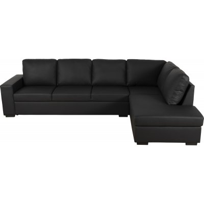 Solna sofa med pen finish 304 cm hyre - Svart bunnet skinn