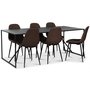 Atlantic spisegruppe: Lazio bord + 6 stk Atlantic Empire stoler brown PU