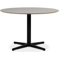 SOHO spisebord Ø118 cm - Matt svart kryssfot / Perstorp lys virrvarr SOHO spisebord Ø118 cm - Matt svart kryssfot / Perstorp lys virrvarr