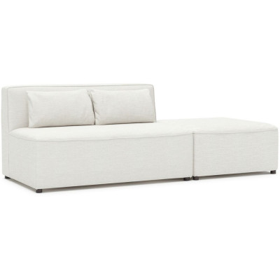 Modular byggbar 2-seters sofa med sittepuff - Natur