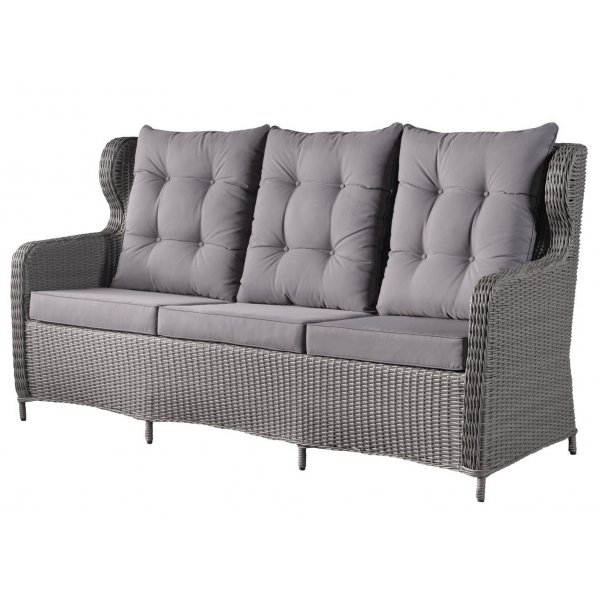 Penssylvania utemøbelgruppe høy rygg med recliner (3+1+1) - Grå kunstrotting Penssylvania utemøbelgruppe høy rygg med recliner (3+1+1) - Grå kunstrotting