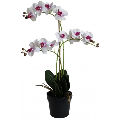 Kunstig plante - Orkid 3-stilket H64 cm - Hvit/ Rosa
