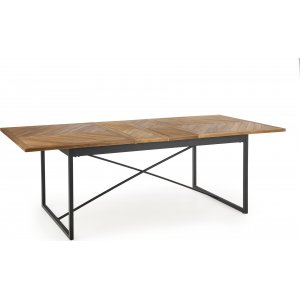 Santos uttrekkbart spisebord 90x180-240 cm - Honeycomb/svart