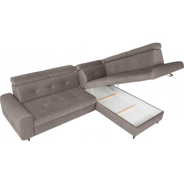 Matras hjørnesovesofa med åpen ende høyre - Grå Matras hjørnesovesofa med åpen ende høyre - Grå