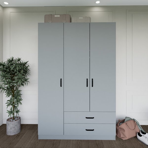 Yaman garderobe 120 x 45 x 180 cm - Grå Yaman garderobe 120 x 45 x 180 cm - Grå