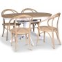 Fitchburg spisegruppe; Ovalt spisebord 106-141 cm - Hvit / Oljet eik med 4 stk Danderyd No.30 lenestoler whitewash