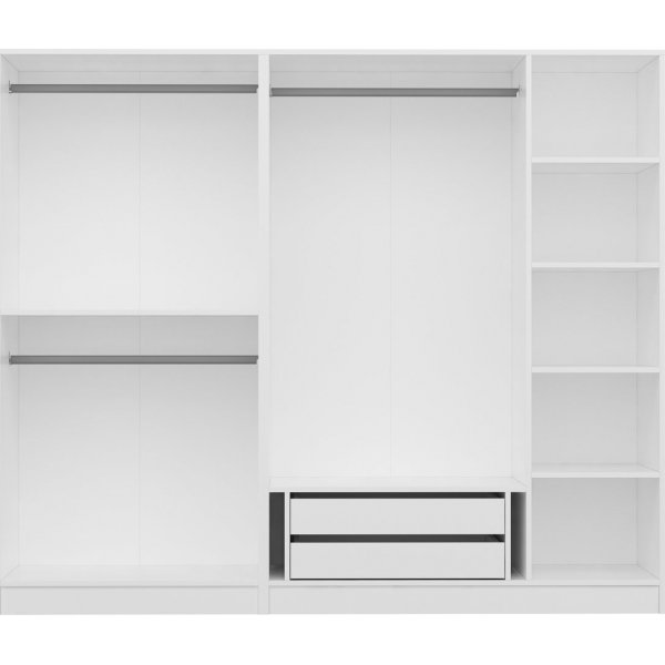 Rizada garderobe 225x52x190 cm - Hvit