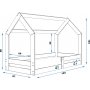 Domek juniorseng 80 x 160 cm - Alle farger