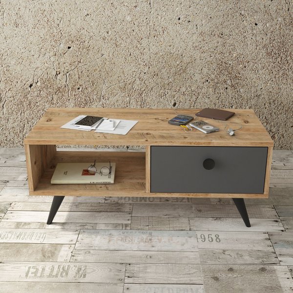 Vilamo salongbord - Furu/antrasitt Vilamo salongbord - Furu/antrasitt