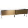 Volume mediebenk 178 cm - Hvit/messing