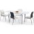 Amalie spisebord 110-170 cm - Hvit / Krom