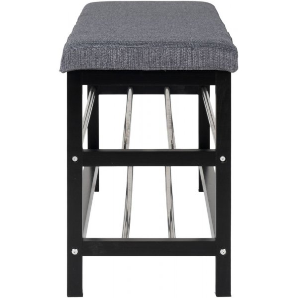 Padova benk med hylle - Gr/svart